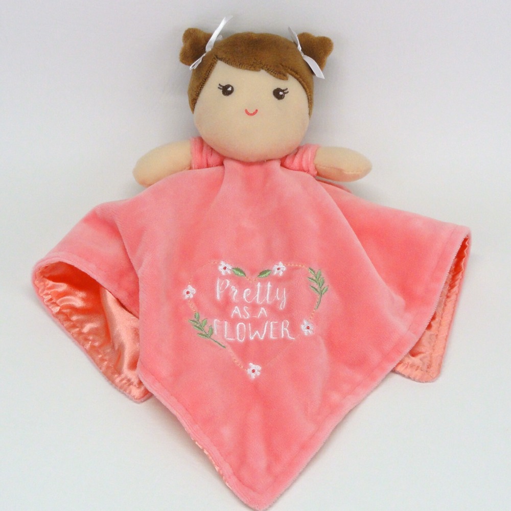 Baby Starters Lovey Pretty As A Flower Doll Baby Security Blanket Rattle Pink